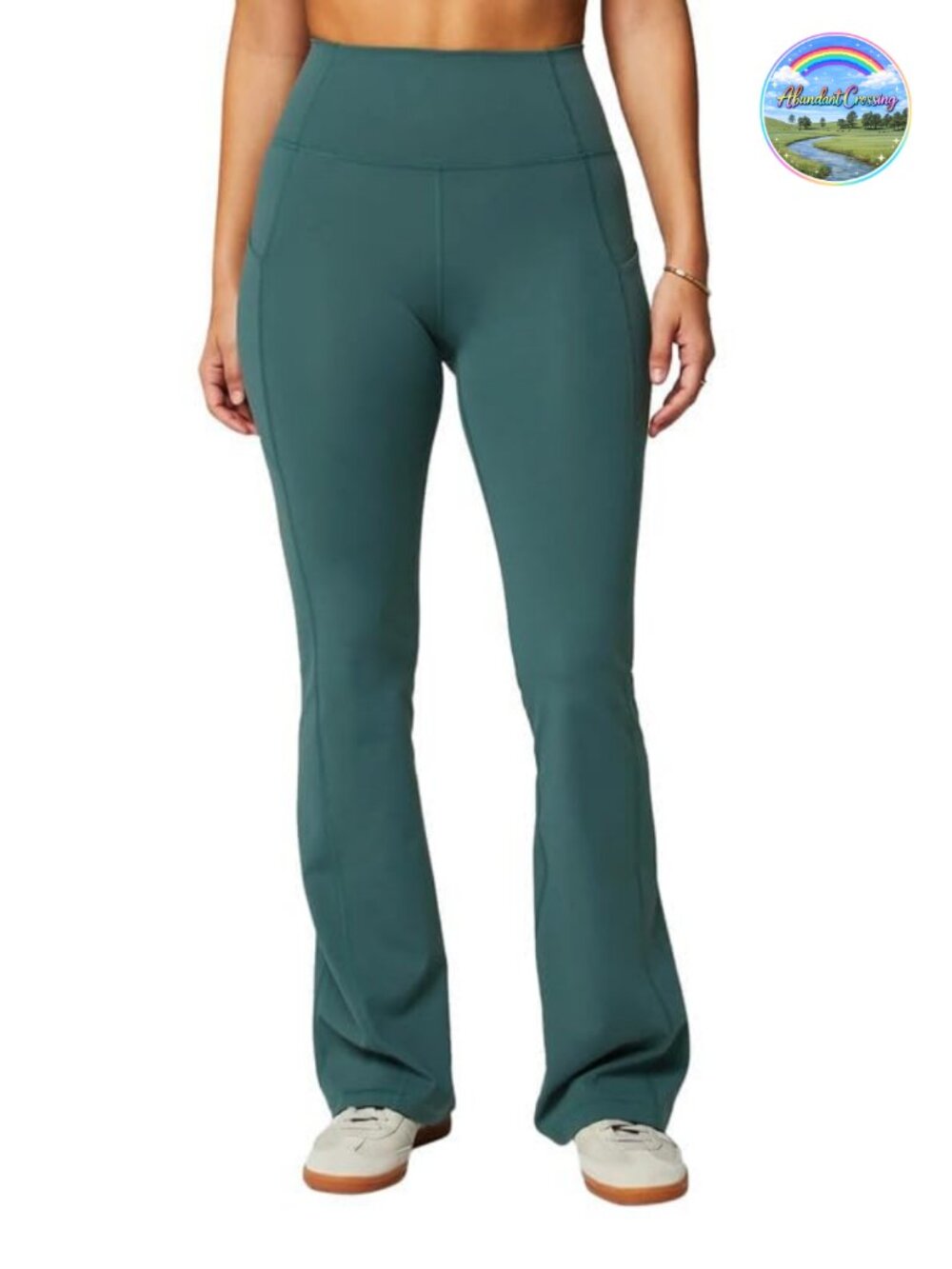 Fabletics Oasis Pureluxe High-Waisted Flare Leggings Light Compression Buttery